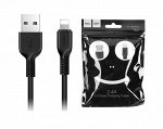 Кабель Hoco X13 Lightning - USB черный, 1м