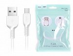 Кабель Hoco X13 microUSB - USB белый, 1м
