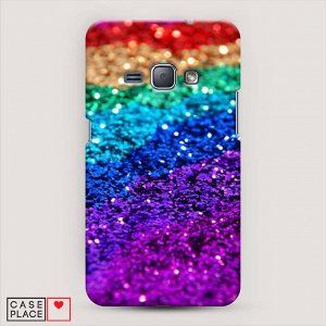 Пластиковый чехол Блестящая радуга рисунок на Samsung Galaxy J1 2016