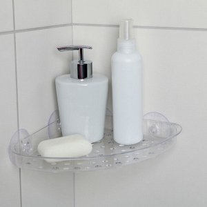 Полочка в ванную комнату угловая на присосках Bath Collection, 19x19x3 см, цвет МИКС