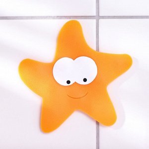 Мини-коврик для ванны Доляна «Морская звезда», 12x13 см, цвет оранжевый