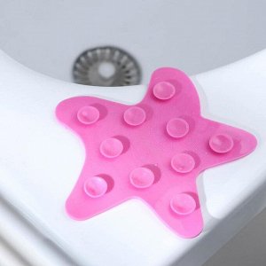 Набор мини-ковриков для ванны на присосках«Звёзда», 12x13 см, 4 шт, цвет МИКС