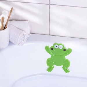 Мини-коврик для ванны Доляна «Лягушонок», 11,5x14 см, цвет зелёный