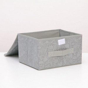 Короб стеллажный для хранения с крышкой Доляна «Нея», 26?20?17 см, цвет серый