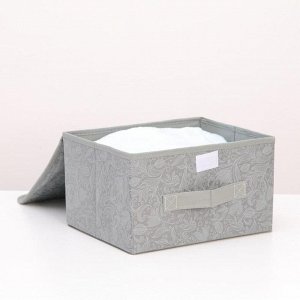 Короб стеллажный для хранения с крышкой Доляна «Нея», 26?20?17 см, цвет серый