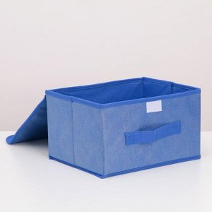 Короб для хранения с крышкой «Фабьен», 26?20?16 см, цвет синий