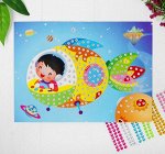 Аппликация круглыми стразами «Космос»