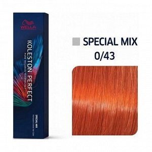 Краска для волос 0/43 красный золотистый special mix koleston perfect me+, wella professionals, 60мл