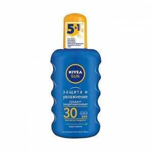 Спрей cолнцезащитный защита и увлажнение spf 30, nivea, 200мл