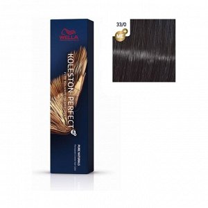 Краска для волос 33/0 темно-коричневый интенсивный натуральный koleston perfect me+ чистые натуральные, wella professionals, 60м