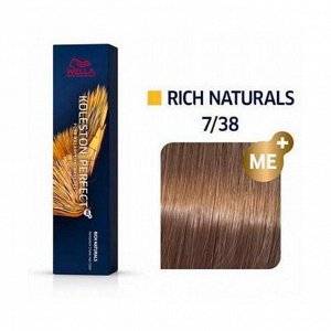 Краска для волос 7/38 пряный бисквит koleston perfect me+, wella professionals, 60мл