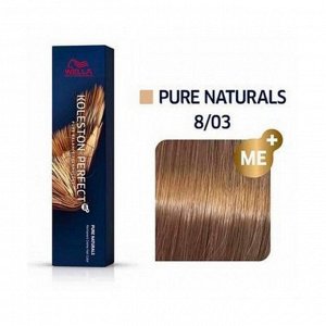 Краска для волос 8/03 янтарь koleston perfect me+ чистые натуральные, wella professionals, 60мл