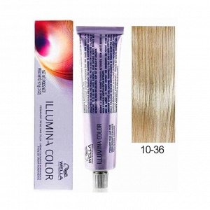 Краска для волос 10/36 яркий блонд золотисто - фиолетовый illumina color, wella professionals