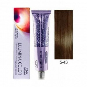 Краска для волос 5/43 светло - коричневый красно - золотистый illumina color, wella professionals