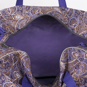Сумка дорожная, ручная кладь, отдел на молнии, 2 наружных кармана, цвет фиолетовый