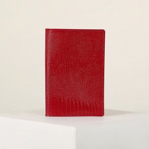Обложка для паспорта, игуана, цвет красный