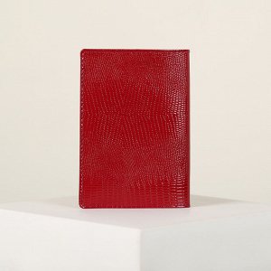 Обложка для паспорта, игуана, цвет красный