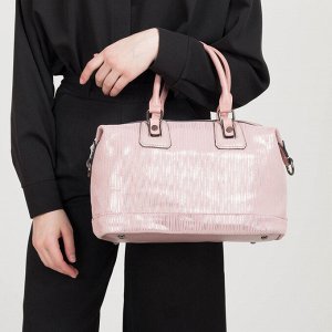Сумка женская, отдел на молнии, наружный карман, регулируемый ремень, цвет розовый