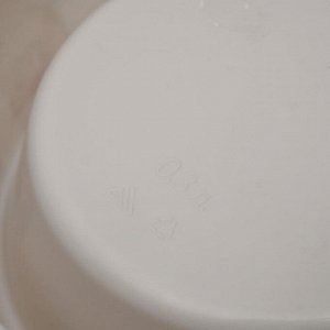 Миска "Мур-мяу" для кошек 0.3 л, 14.5x14.5x4 см, светло-бежевый