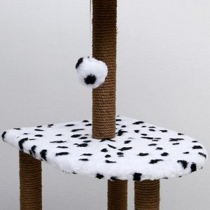 Домик-когтеточка "Квадратный" с игрушкой, 51 х 51 х 105 см, джут, далматинец