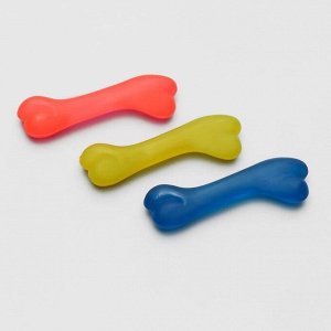 Игрушка жевательная "Косточка классическая", прозрачная, PVC, 12,3 см, микс цветов