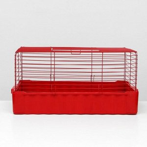 Клетка для кроликов № 4, 75 X 46 X 40 см,  красный/красный
