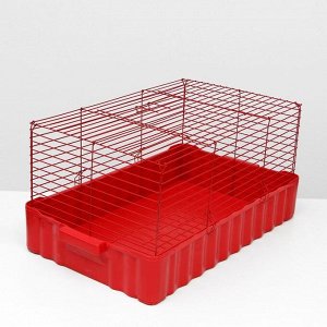 Клетка для кроликов № 4, 75 X 46 X 40 см,  красный/красный