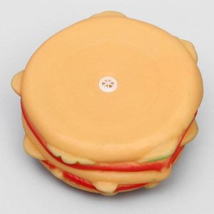 Игрушка пищащая "Гамбургер с салатом" для собак, 9,5 см, микс цветов