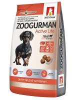 Zoogurman Active Live сухой корм для собак средних пород Телятина 1,2кг