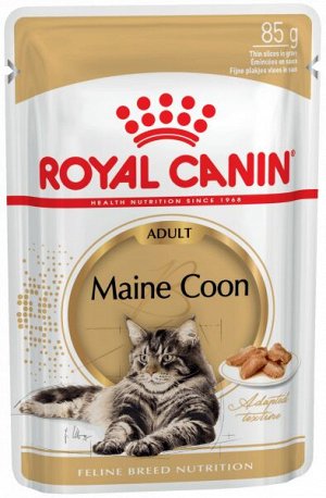 Royal Canin Maine Coon Adult влажный корм для котов породы Мэйн Кун Соус 85гр пауч