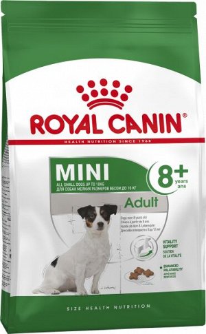Royal Canin Mini Adult 8+ сухой корм для стареющих собак мелких пород от 8 до 12 лет 2кг
