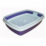 Туалет для кошек Сибирская кошка МЯУС с сеткой и бортиком 40*30*9,5см