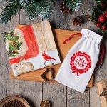 Набор в мешочке &quot;XMAS FARM&quot; полотенце 40х73см, формочки для запекания 3 шт