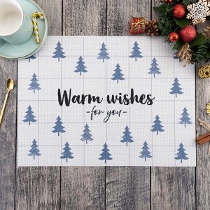 Доляна Новогодняя салфетка на стол Warm wishes, 40х29 см