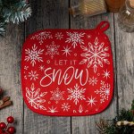 Прихватка &quot;Этель&quot; Let is snow 19х19см,100% х/л, ватин 250г/м2