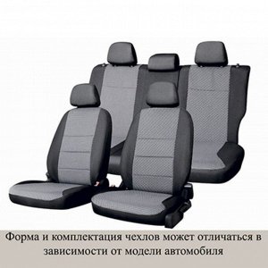 Чехлы сиденья RENAULT LOGAN 2009-2014 седан жаккард 10 предм. SKYWAY, темно-серый