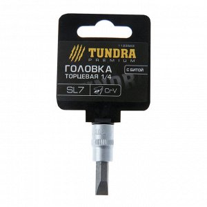 Головка с битой TUNDRA, под квадрат 1/4", SL7, CrV