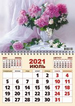 Одноблочный календарь Ф3 Пионы