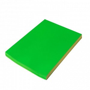 Бумага А4, 100 листов, 80 г/м, самоклеящаяся, флуоресцентный, цвет ярко - зелёный