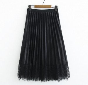 Плиссированная юбка черная