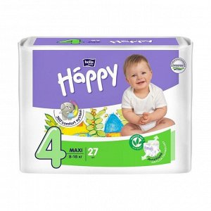 Подгузники детские Happy Maxi, вес 8-18кг, 27шт