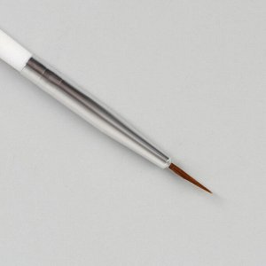 Кисть для дизайна ногтей «Волос», 18,5 см, голова 10 ? 2 мм, цвет белый