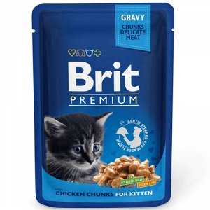 Brit Premium пауч 100гр д/котят Курица