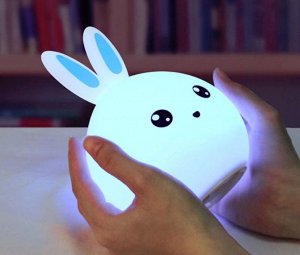 Силиконовый светильник-ночник Заяц голубой