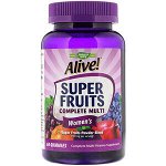 Nature&#039;s Way, Alive! Super Fruits Complete Multi, комплекс витаминов для женщин, гранат и ягоды, 60 жевательных таб