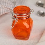 Банка для сыпучих продуктов «Овал», 100 мл, с бугельным замком, цвет МИКС