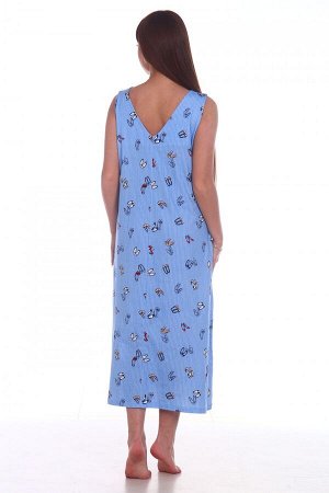 Платье Ткань: Кулирка; Состав: 100% хлопок; Размеры: 46, 48, 50, 52, 54, 56; Цвет: Голубой