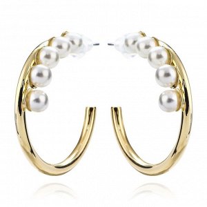 Серьги-кольца с позолотой, Grande Stella