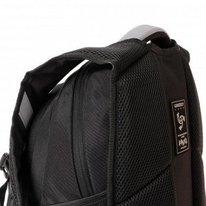 Рюкзак школьный эргономичная спинка, 39 х 26 х 20 см, чёрный/серый