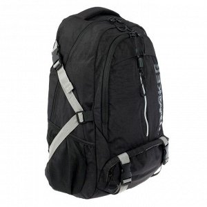 Рюкзак молодёжный с эргономичной спинкой Grizzly, 53 х 32 х 21, чёрный